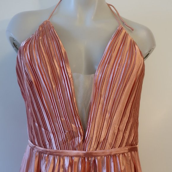 NWT Womens Ieena Mac Duggal Pink Strappy Pleated Plus Size Gown Dress 20 - Picture 5 of 15